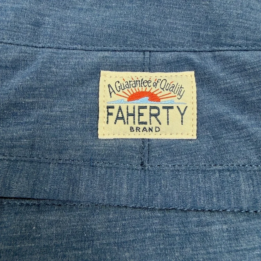Faherty All Day Shorts Mens 40 Blue Heather Hybrid Stretch Quick Dry 9